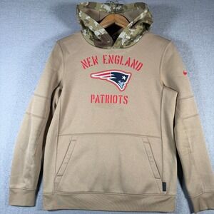 Nike New England Patriots Kids Youth Dri FIT Hoodie Camo Salute To Service NFL